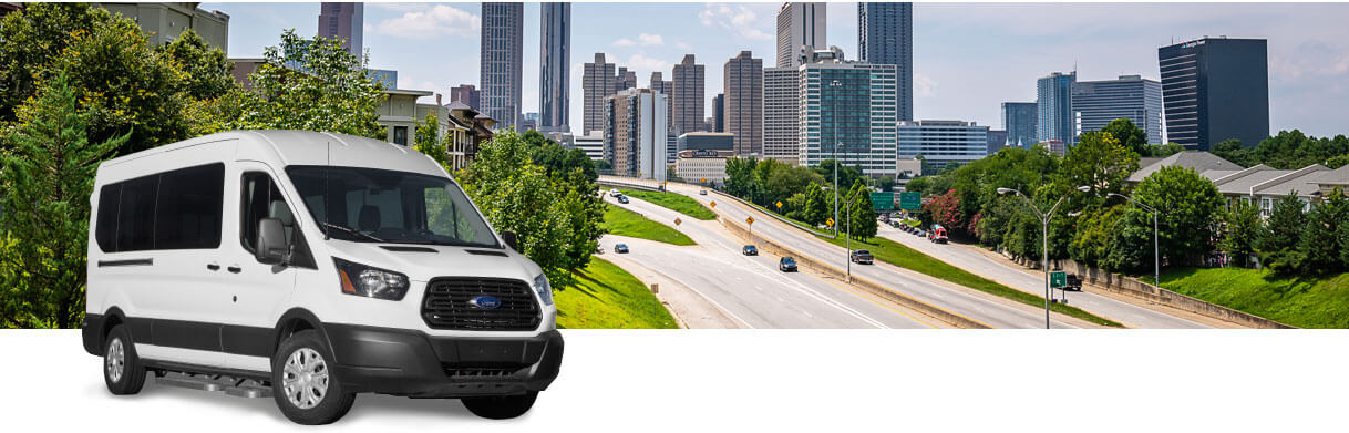 Ford Transit over city scape