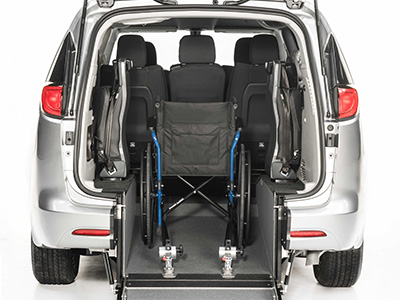 Driverge Rear Entry showing secured wheelchair